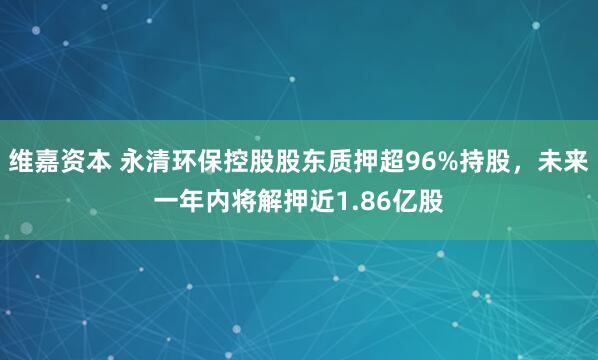 维嘉资本 永清环保控股股东质押超96%持股，未来一年内将解押近1.86亿股